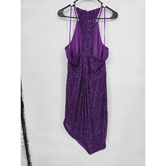TOCCIN X RTR Size 10 Dress Purple Sequin Cocktail Sleeveless - Picture 3 of 5